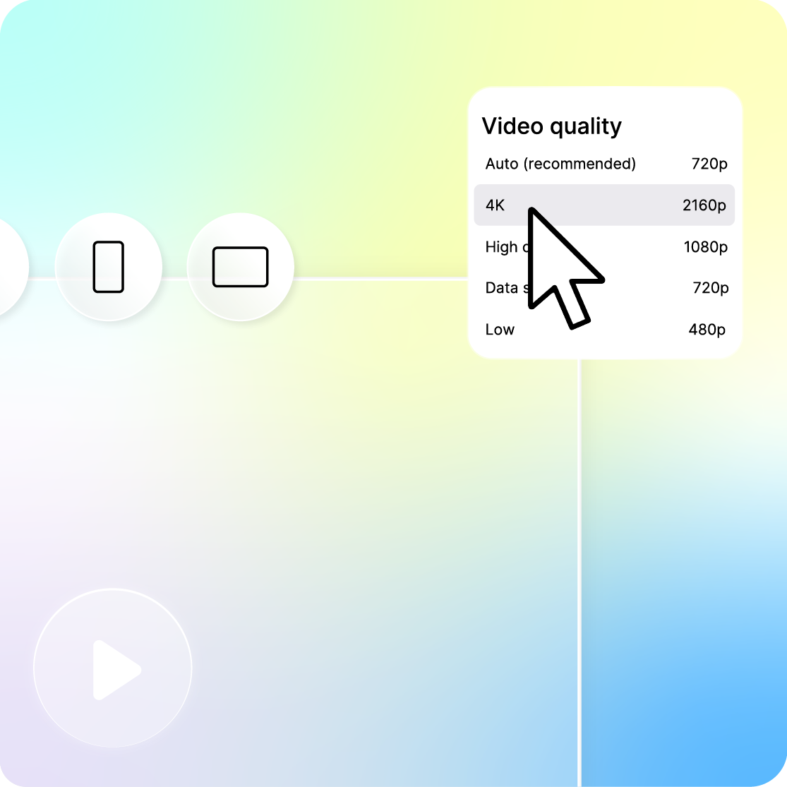 Responsive multi-device video player - computer, tablet and smartphone